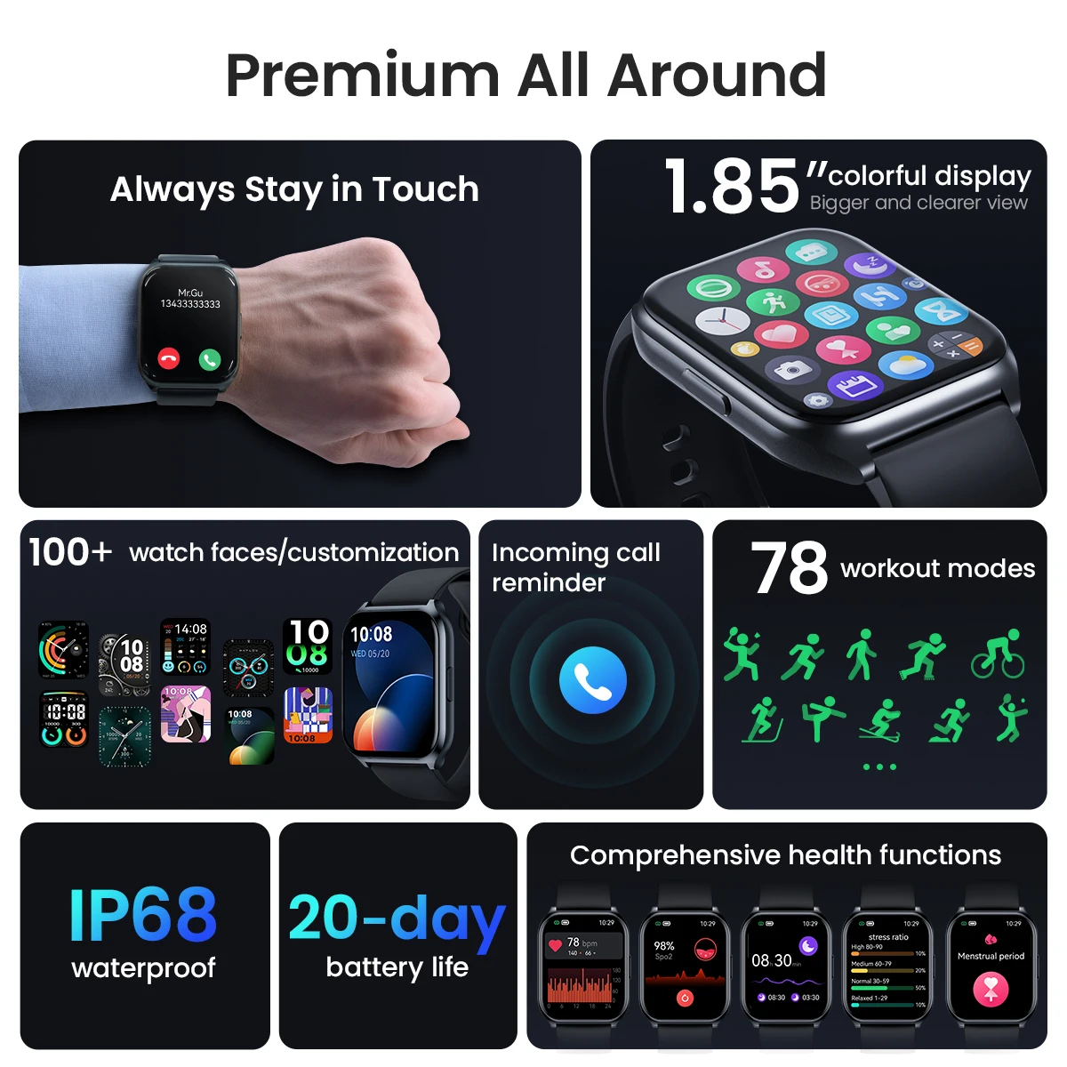 HAYLOU Watch 2 Pro (LS02 Pro) Smartwatch 1.85inch Large Display 100 Workout Modes Smart Watch for Men Heart Rate Monitoring - Image 5