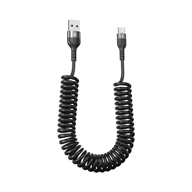 66W 5A Type C Spiral Phone Charge Cable USB Spring Telescopic Fast Charging Cord for Samsung Xiaomi Universal Phone Charge Cable sinsa - Image 6