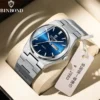 BINBOND New Luxury Men Quartz Watches Waterproof Date Week Luminous Wristwatch Stainless Steel Buckle Men's Business Watches