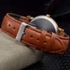 Erkek Kol Saati Fashion Arabic Numerals Dial Wrist Watch Montre Relojes Hombre British Leather Band Casual Sport Mens Clock - Image 3